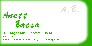 anett bacso business card